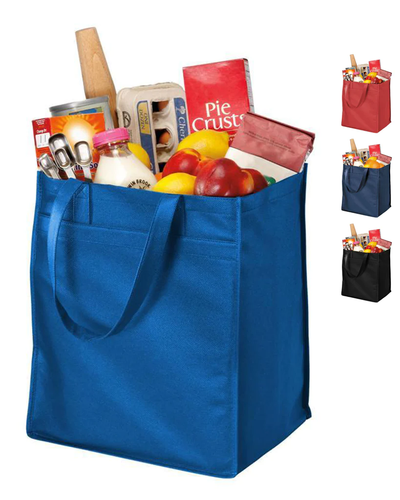 10" Extra-Wide Bottom Grocery Shopping Tote Bag - Your Logo Print