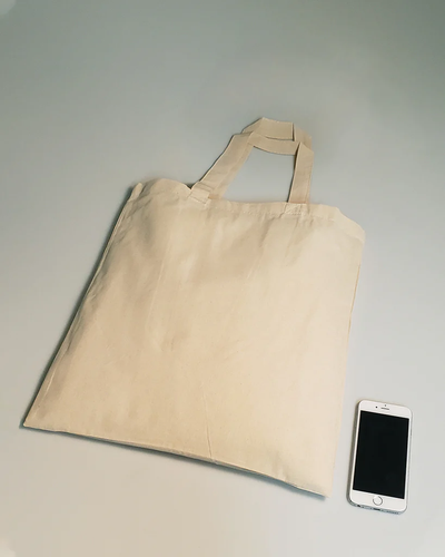 15" Short Handle 100% Cotton Tote Bags / Document Holder Totes - Your Logo Print