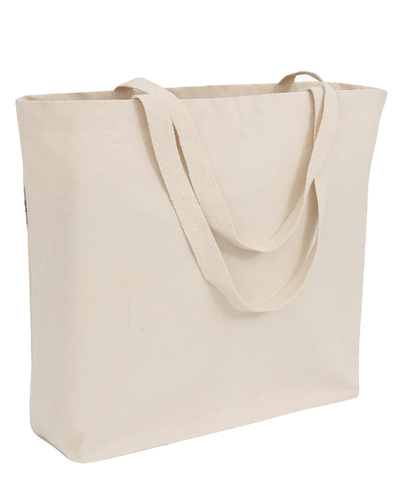 20" Large Organic Canvas Shopping Tote Bags - Your Logo Print