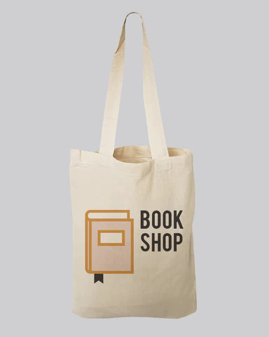 9" Small Custom Tote Bags 100% Cotton - Personalized Book Tote Bags - Your Logo Print
