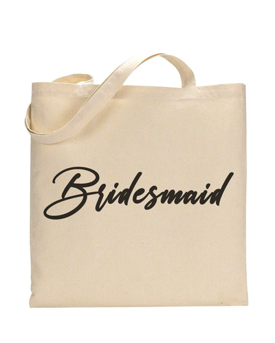 Black Color Bridesmaid Tote Bag - Bridal-Wedding Tote Bags - Your Logo Print