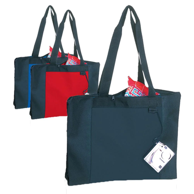 Economical Zipper Tote Bag with Long Handles - Your Logo Print