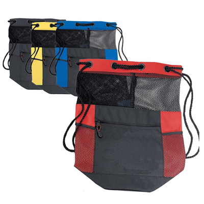 Expanded Polyester Mesh Bag / Drawstring Backpack - Your Logo Print