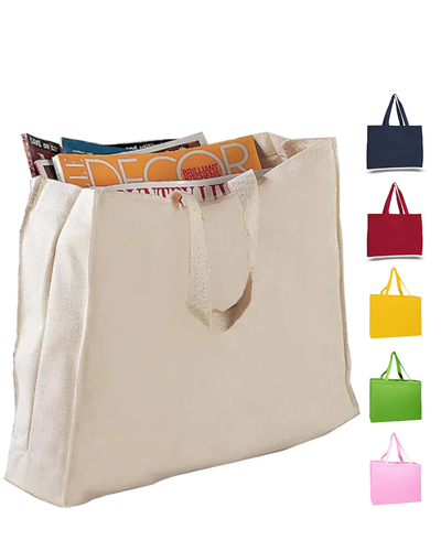 Full Gusset Heavy Canvas Affordable Horizontal Tote Bags - By Piece - Your Logo Print