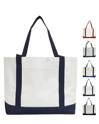 Grocery Shopping Tote Bag With Large Outside Pocket - By Piece - Your Logo Print