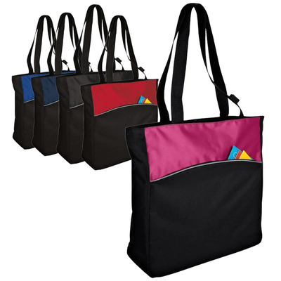 Improved Two-Tone Colorblock Tote Bag - By Piece - Your Logo Print