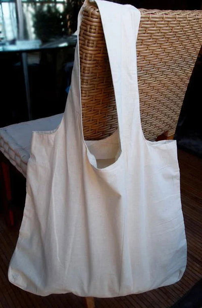 Large 100% Cotton Organic Stow-N-Go Tote Bag - By Piece - Your Logo Print