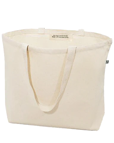 Large Eco Friendly Recycled Cotton Canvas Tote Bags - By Piece - Your Logo Print