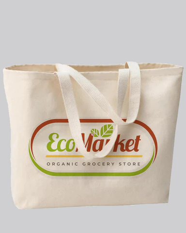 Large Grocery Canvas Tote Bags Customized / Personalized Canvas Tote Bags - Your Logo Print
