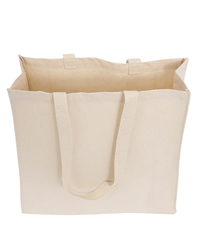 Organic Canvas Self Standing Grocery Shopper Tote Bags (By Piece) - Your Logo Print