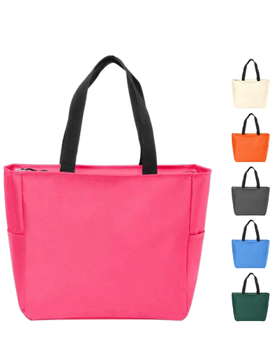 Polyester Improved Essential Tote Bags with Zippered Closure - Your Logo Print