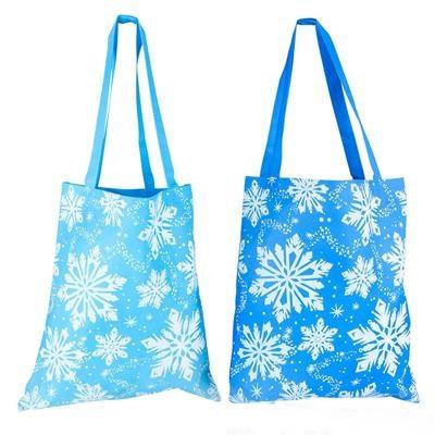 Promotional Snowflake Design Winter Tote Bags - Your Logo Print