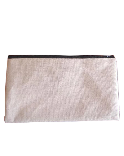 Rectangular Jute / Canvas Pouch with Zipper Closure (By Piece) - Your Logo Print