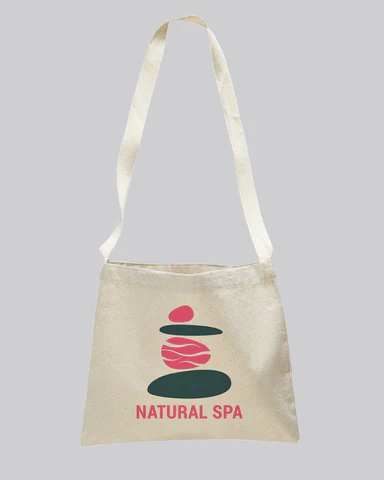 Small Messenger Canvas Tote Bags / Custom Logo Canvas Messenger Tote Bags - Your Logo Print