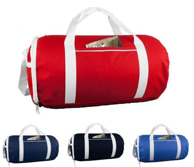 Two-Tone Sport Gym Roll Duffel Bags (By Piece) - Your Logo Print
