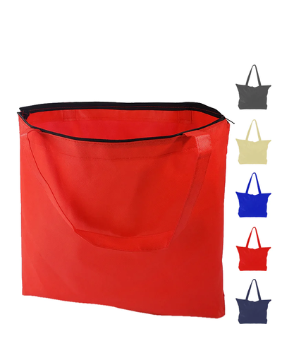 Zippered Promo Convention Tote Bag with Gusset (By Piece) - Your Logo Print